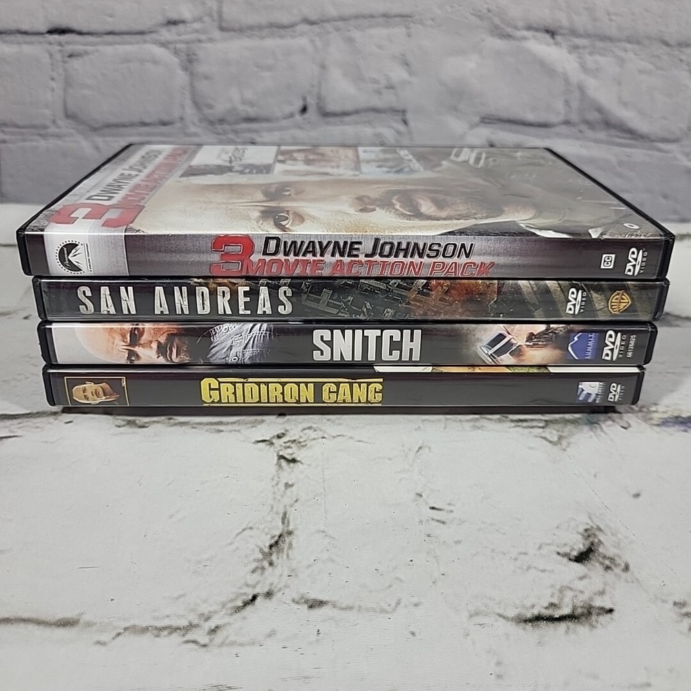 The Rock Dwayne Johnson Movies DVD‎ Lot Of 4 Action Grid Iron Snitch San Andres